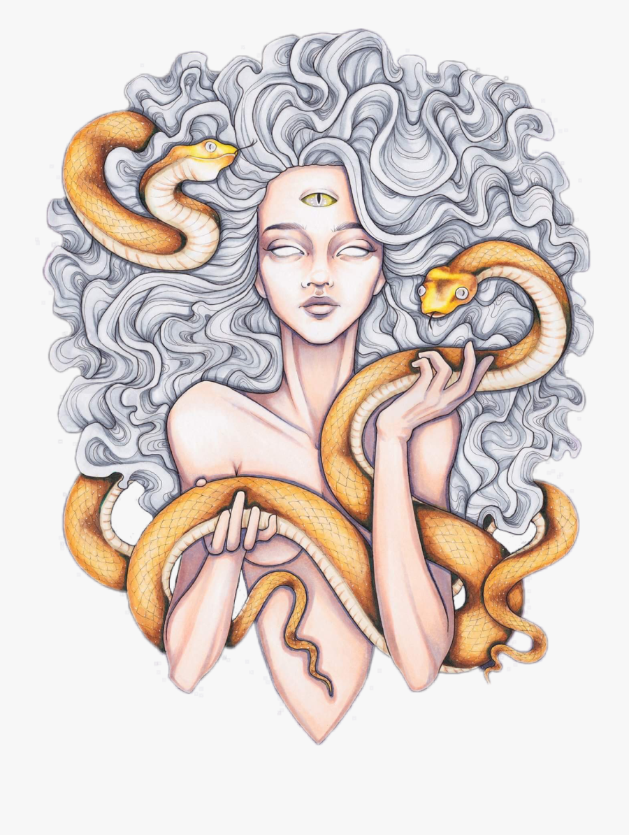 Transparent Medusa Clipart - Medusa With Third Eye Drawings, Transparent Clipart