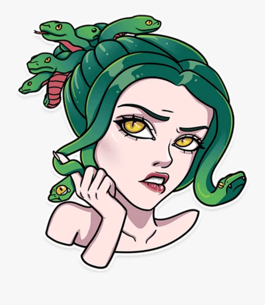 #mq #girl #green #snakes #medusa #fantasy - Medusa Png, Transparent Clipart