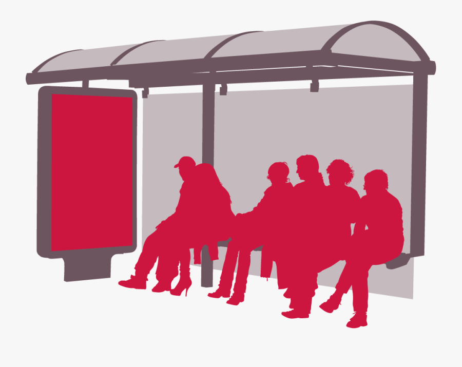 Transparent Bus Stop Clipart - Bus Stop Silhouettes Png, Transparent Clipart
