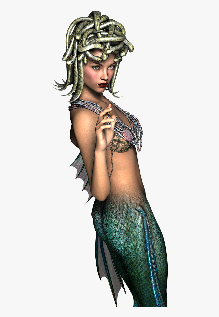 Medusa Mermaid, Transparent Clipart