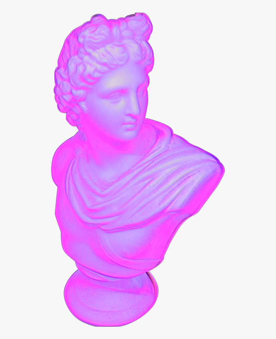 Holographic Vaporwave Statue, Transparent Clipart