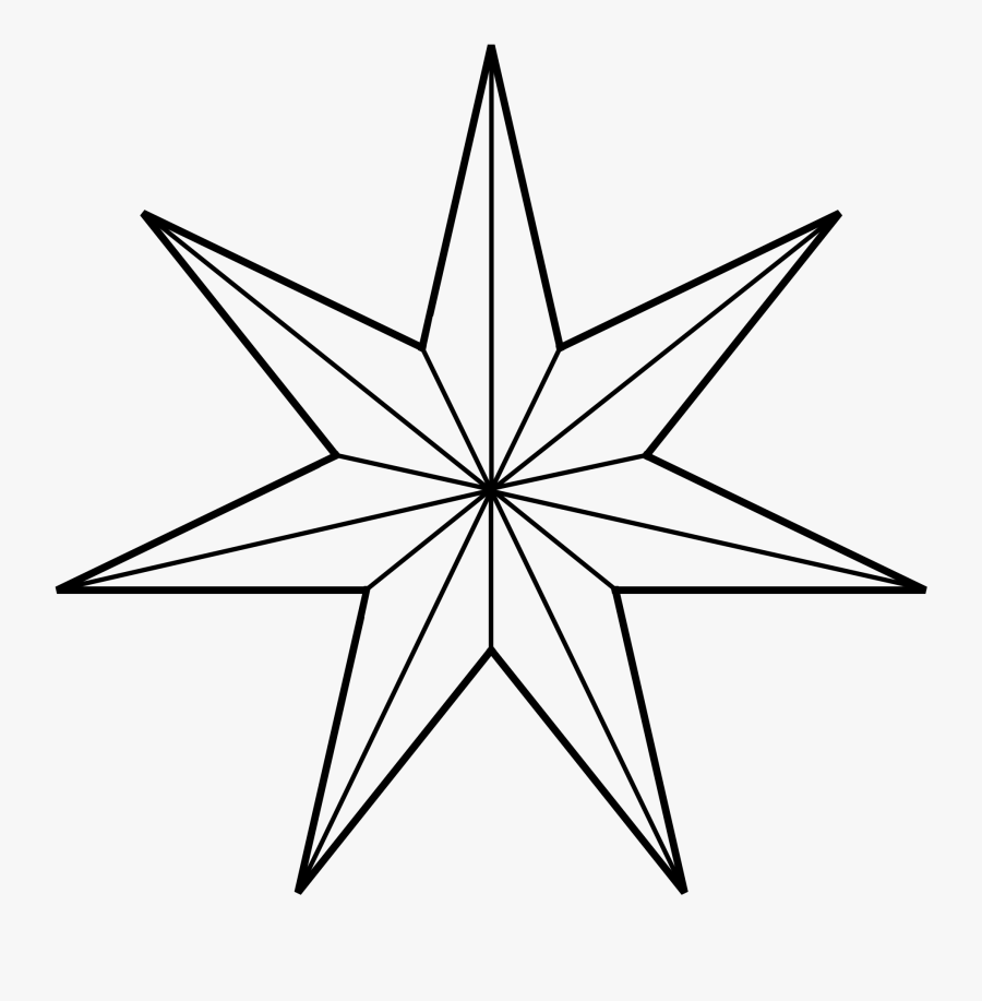 7 Ray Mullet - Seven Pointed Star Png, Transparent Clipart