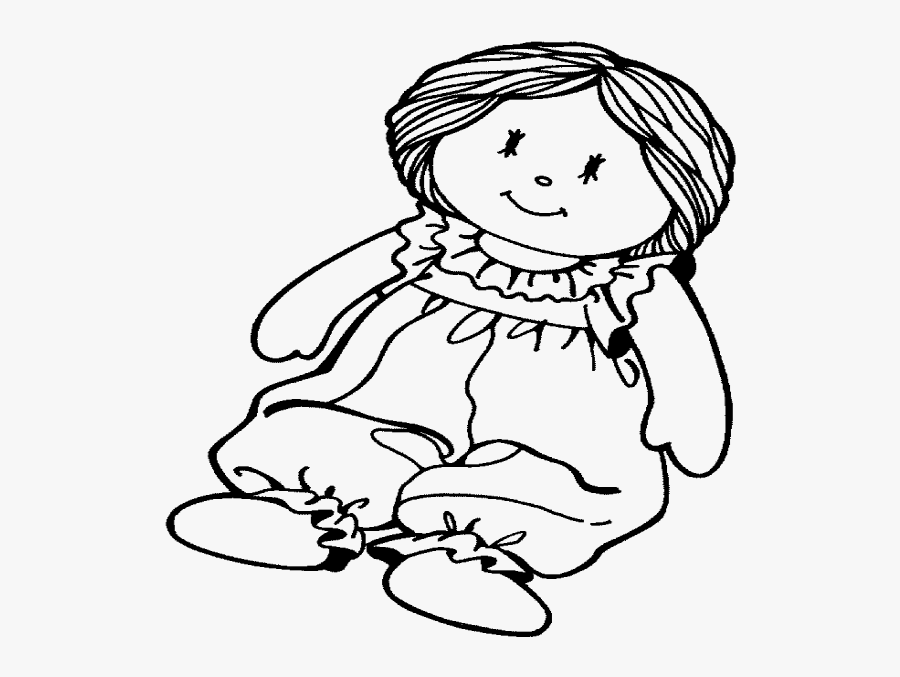 Coloring Dolls - Doll Clipart Black And White, Transparent Clipart