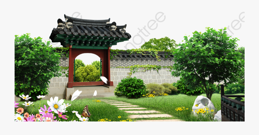 Fresh Material Patio Courtyard Backyard Category - Png All Garden Background, Transparent Clipart