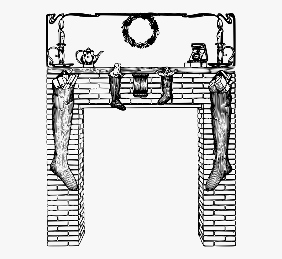 Rectangle,line Art,angle - Christmas Stocking, Transparent Clipart