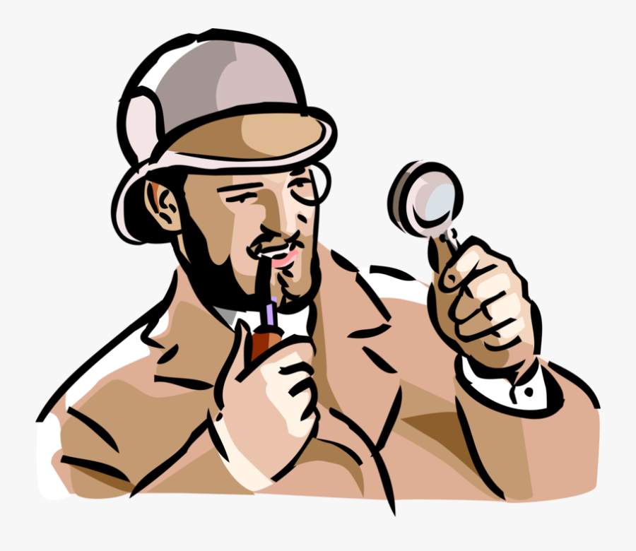 Vector Illustration Of Sherlock Holmes Investigator - Police Detective Clip Art, Transparent Clipart