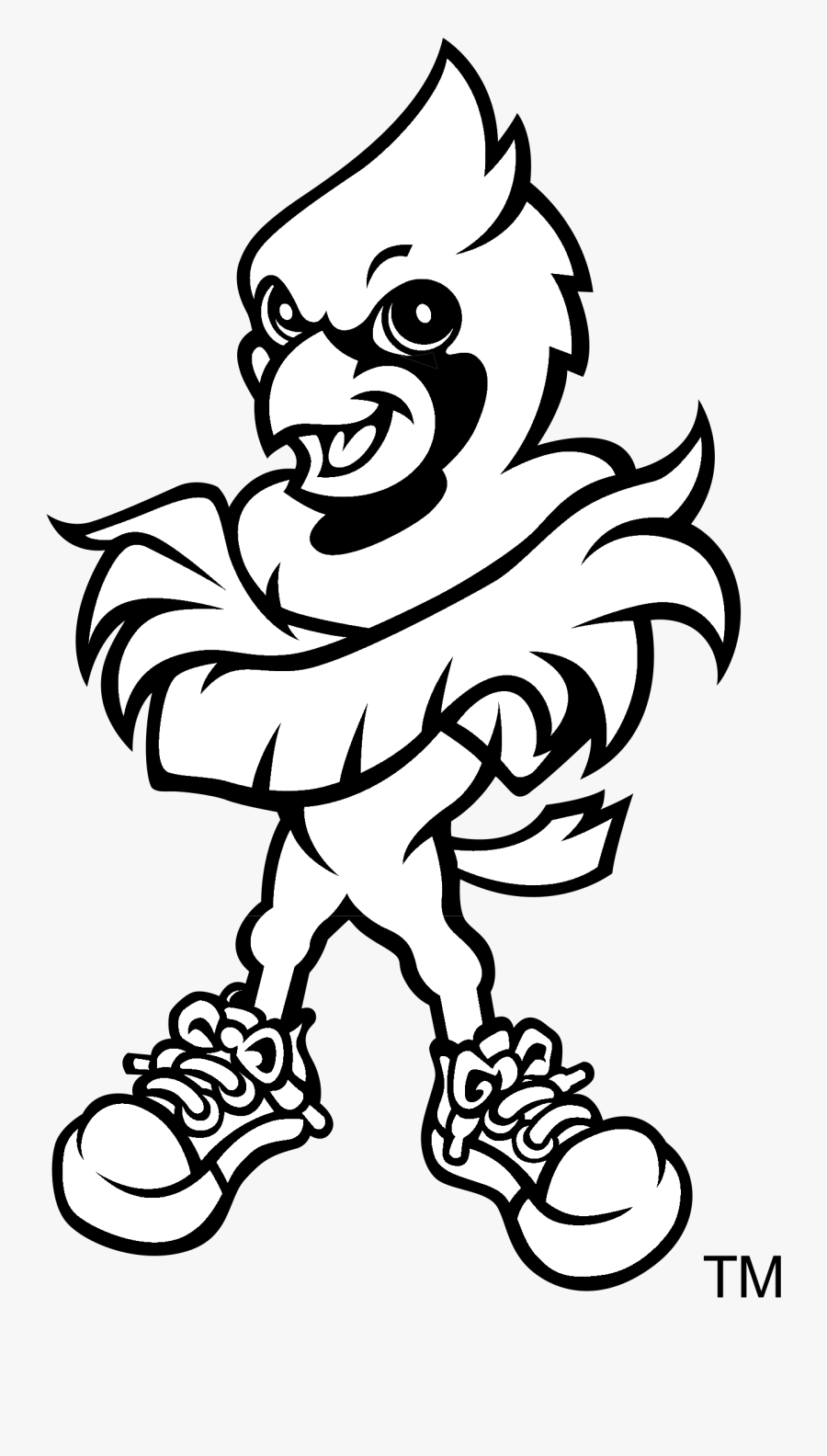 Louisville Cardinals Logo Black And White - Louisville Cardinals Mascot, Transparent Clipart