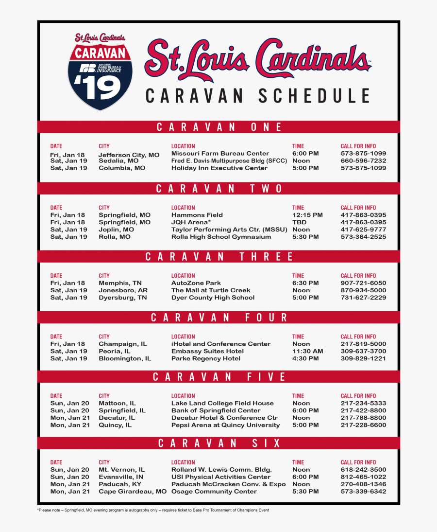 Transparent St Louis Cardinals Png - St Louis Cardinals Caravan 2019, Transparent Clipart