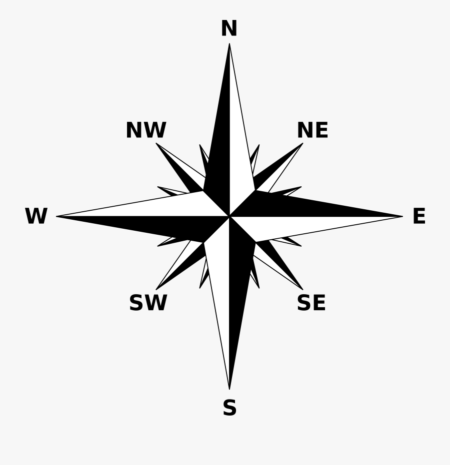 North East South West Arrow, Transparent Clipart