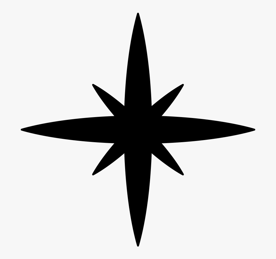 Compass Silhouette Cardinal Direction - Las Vegas Sign Star, Transparent Clipart