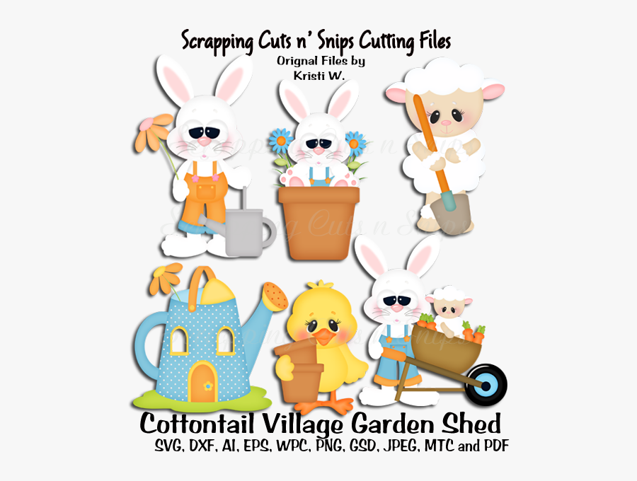 Cottontail Village Garden Shed Cutting Files Set - Cartoon, Transparent Clipart
