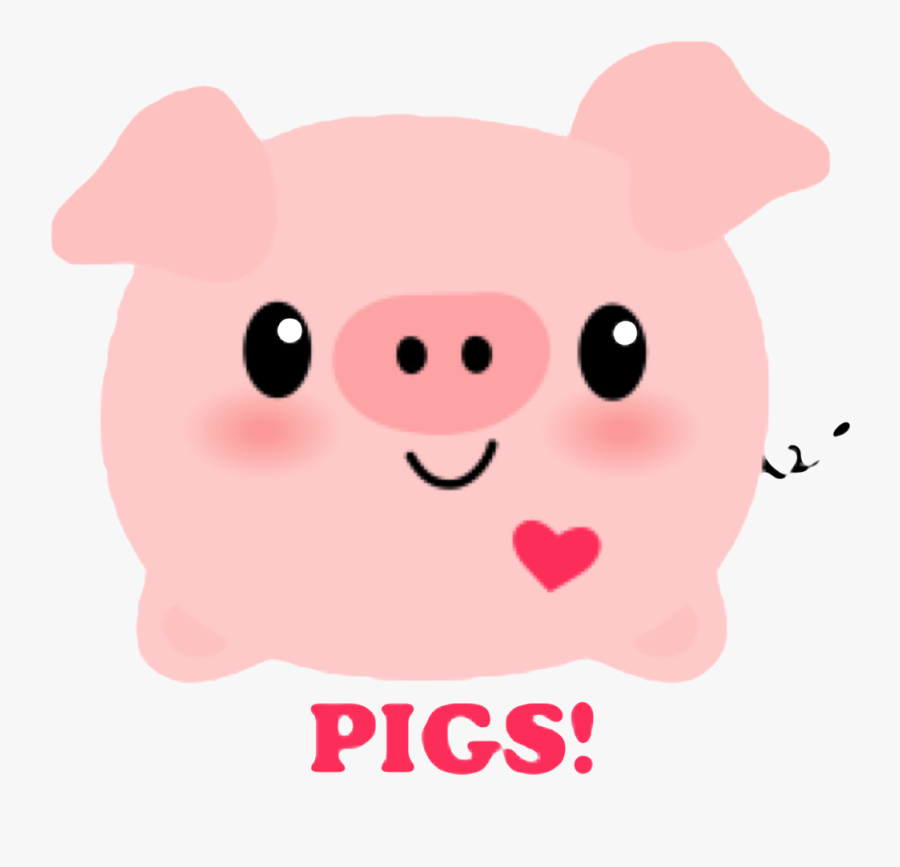 Pig Pink Cute Kawaii Heart Mud Dirty Pork Oink Animal - Dibujos De Cerditos Animados, Transparent Clipart