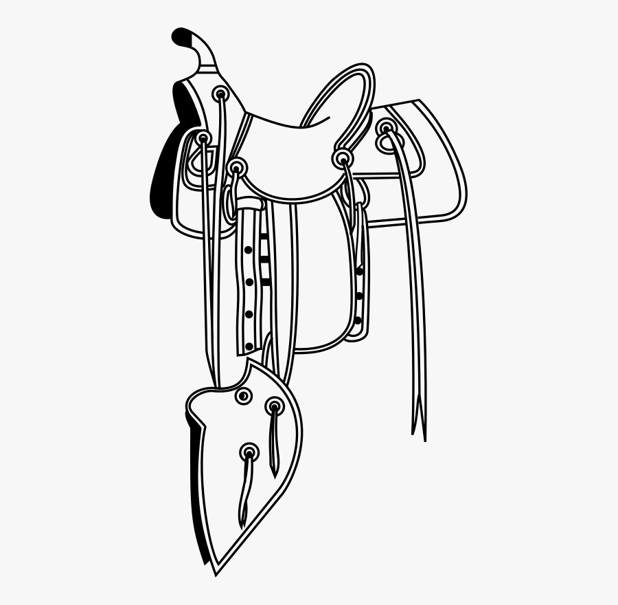 Cowboy Saddle - Saddle Clip Art Black And White, Transparent Clipart