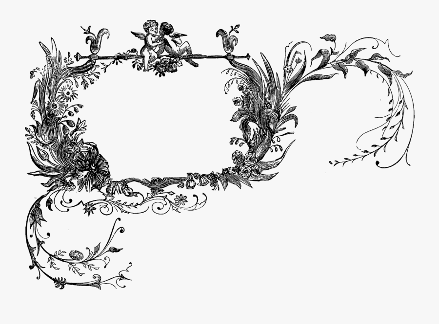 Frame Label Decorative Angels Romance Artwork Digital - Angel Label Design, Transparent Clipart