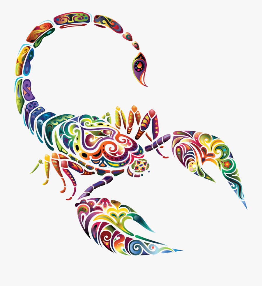 Tattoo Clip Painted Buckle Scorpion Sign State Clipart - Colorful Scorpion Tattoo, Transparent Clipart