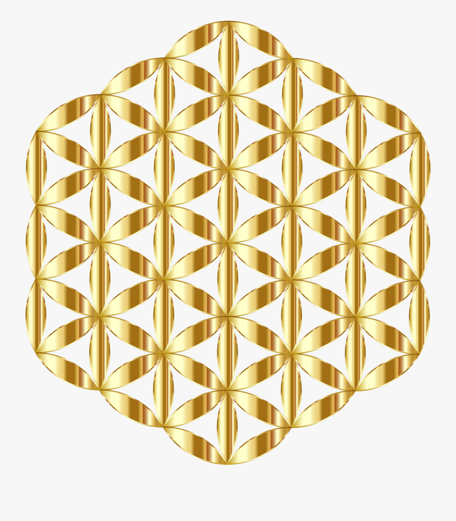 Clipart - Flower Of Life Gold Vector, Transparent Clipart