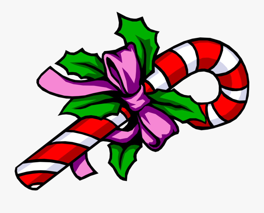 Vector Illustration Of Holiday Festive Season Christmas - Christmas Candy Cane Animated, Transparent Clipart
