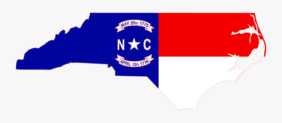 Clip Art Shaped Southern Charm Chic - North Carolina State With Flag, Transparent Clipart