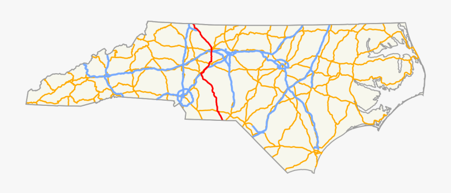 Interstate 87 North Carolina Map, Transparent Clipart