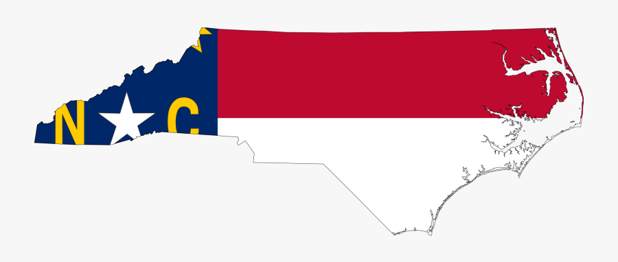 North Carolina Flag Map, Transparent Clipart