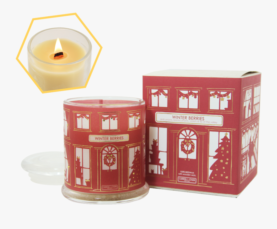 Winter Berries Christmas Candle - Candle, Transparent Clipart