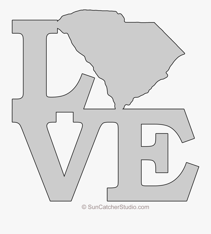 Transparent North Carolina Outline Png - Scroll Saw Love Pattern, Transparent Clipart