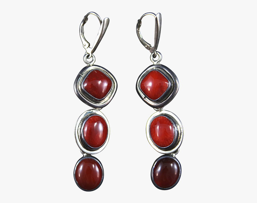 Clipart Royalty Free Library Coral Carnelian Silver - Earrings, Transparent Clipart