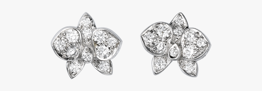 Clip Art Caresse D Orchid Es - Cartier Diamond Flower Earrings, Transparent Clipart