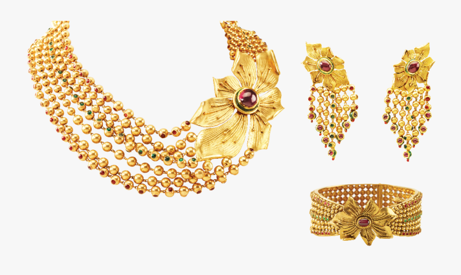 Set Clipart Jewelry - Jewellery Set Gold Png, Transparent Clipart