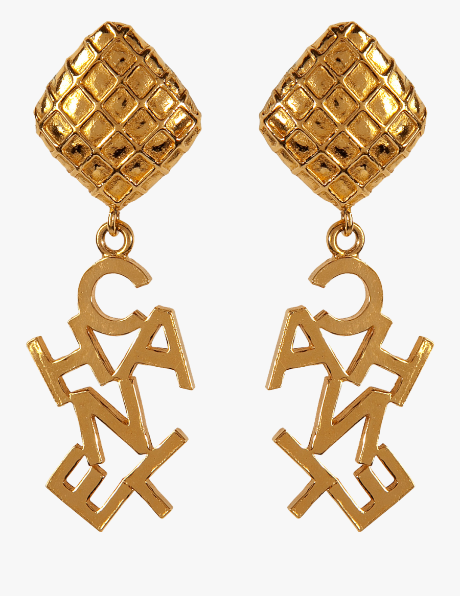 Chain Gold Jewellery Earring Clothing Chanel Clipart - Chanel Earrings Transparent Background, Transparent Clipart