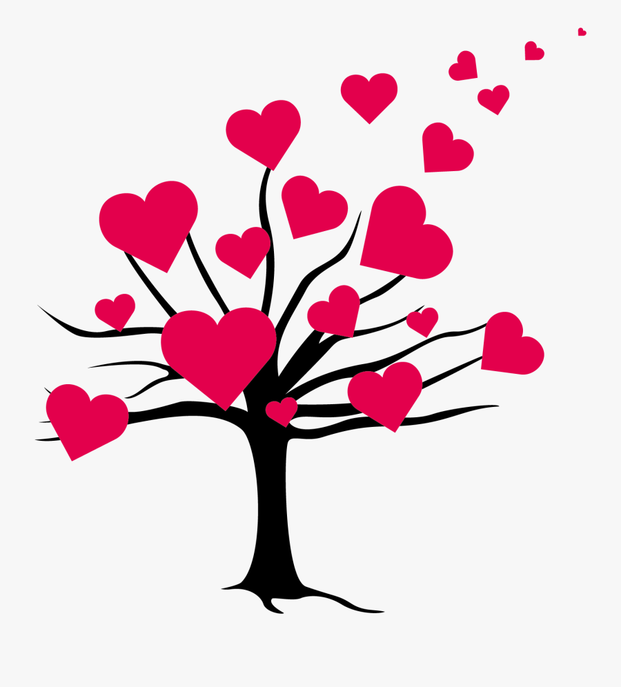 Heart Tree Wall Decal Shower - Heart Tree Png, Transparent Clipart