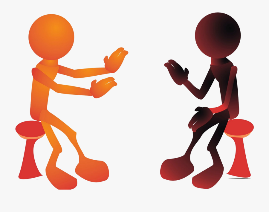 Conversation Clipart Two Person - 2 People Speaking, Transparent Clipart