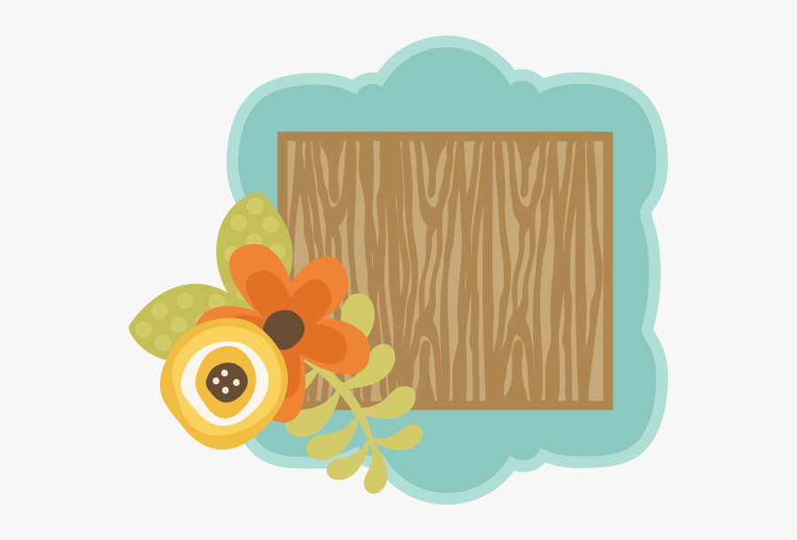 Clipart Flower Wood Frame, Transparent Clipart