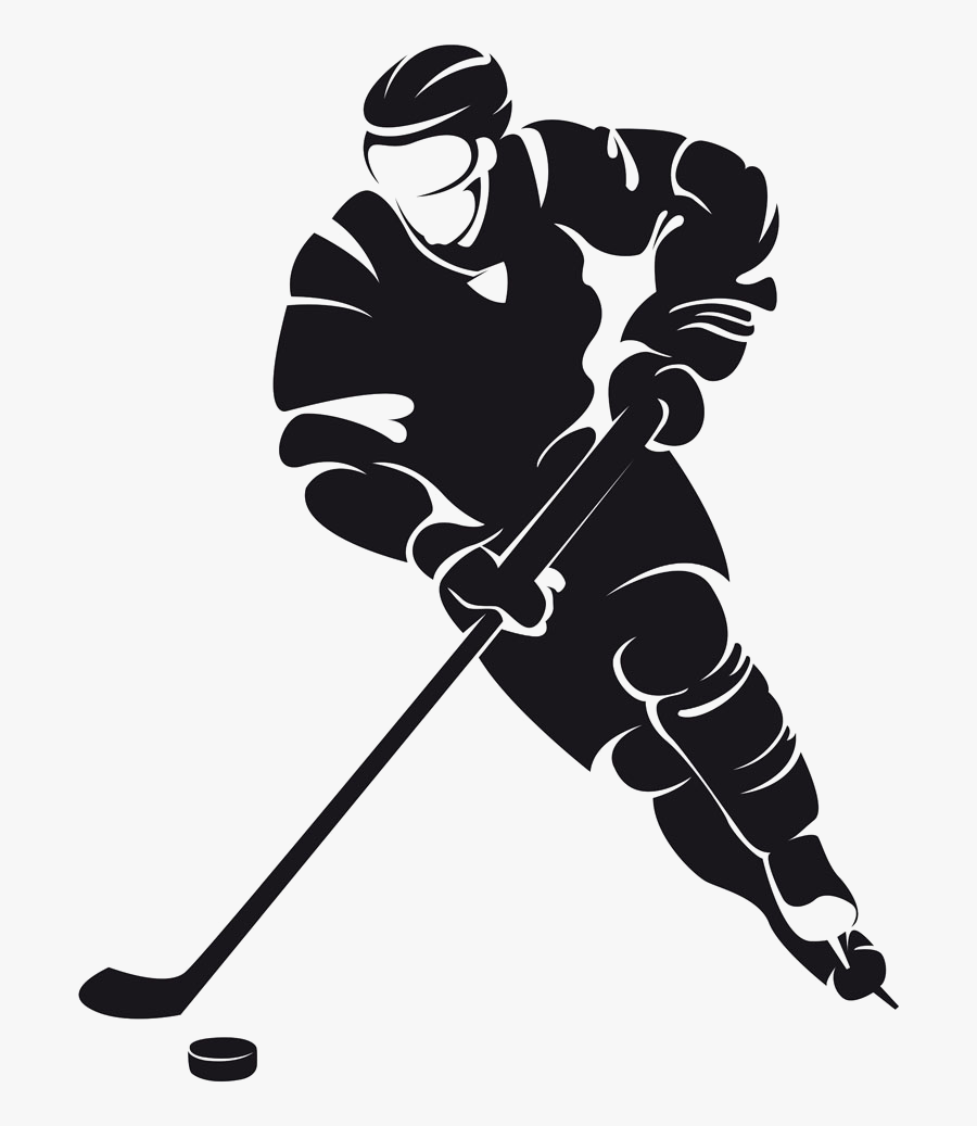 Transparent Ice Hockey Clipart - Clipart Hockey Player Silhouette, Transparent Clipart