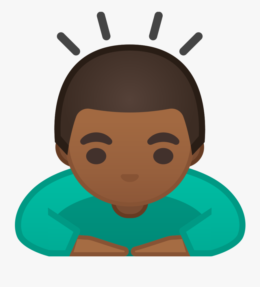 Man Bowing Medium Dark - Emoji Niño, Transparent Clipart