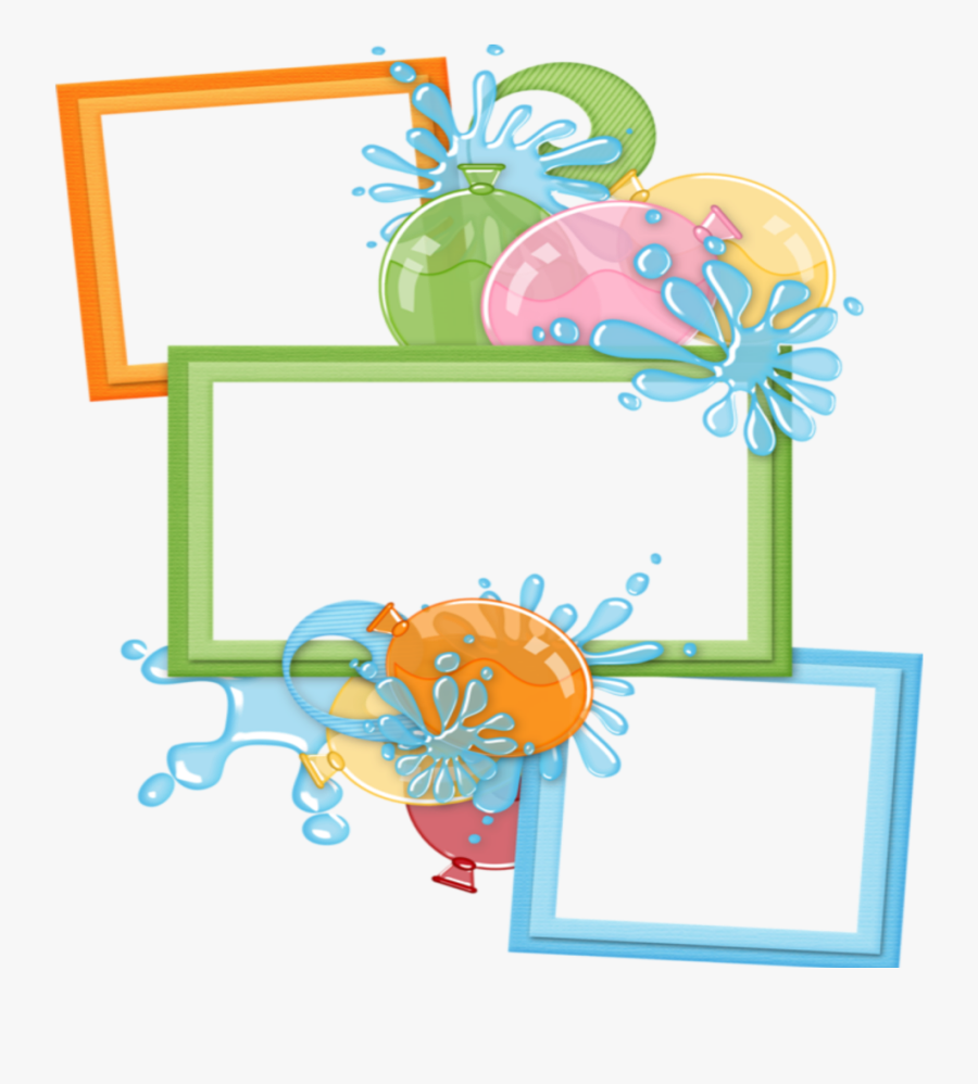 #mq #water #waterballoon #frame #frames #border #borders - Frame Png For Birthday, Transparent Clipart