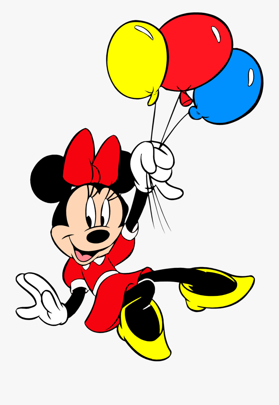 Minnie Mouse Mickey Mouse Balloon Clip Art - Minnie Mouse With Balloons, Transparent Clipart