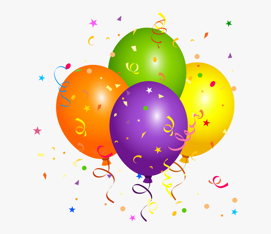 Transparent Confetti Vector Png Birthday Clip Art Balloon Png , Free