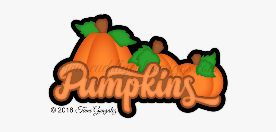 Pumpkins Title, Transparent Clipart