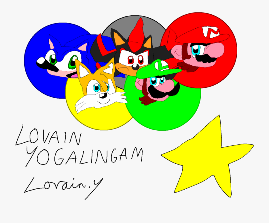 Mario And Sonic - Cartoon, Transparent Clipart