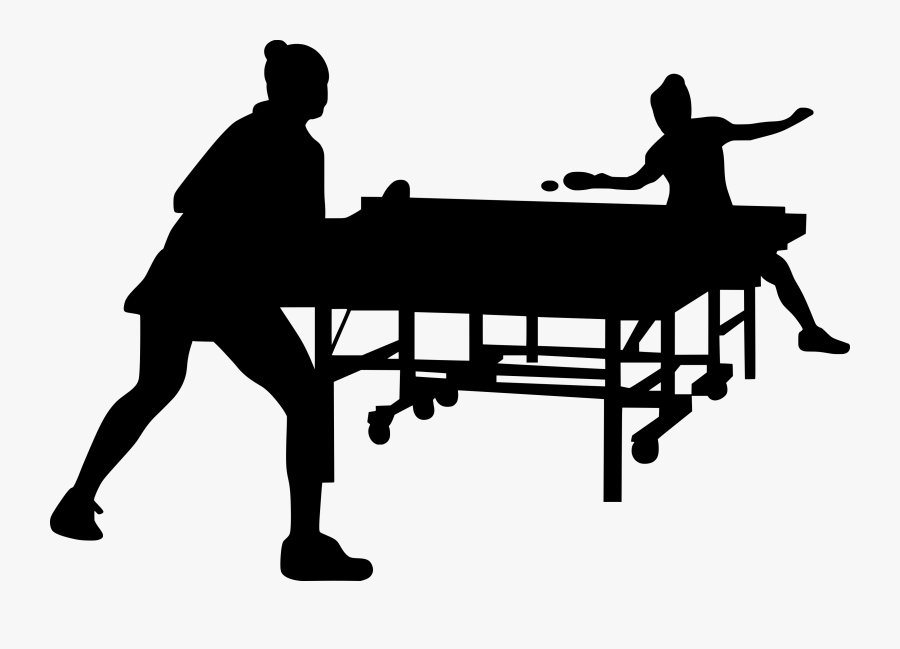 Girls Table Tennis Silhouette Png, Transparent Clipart