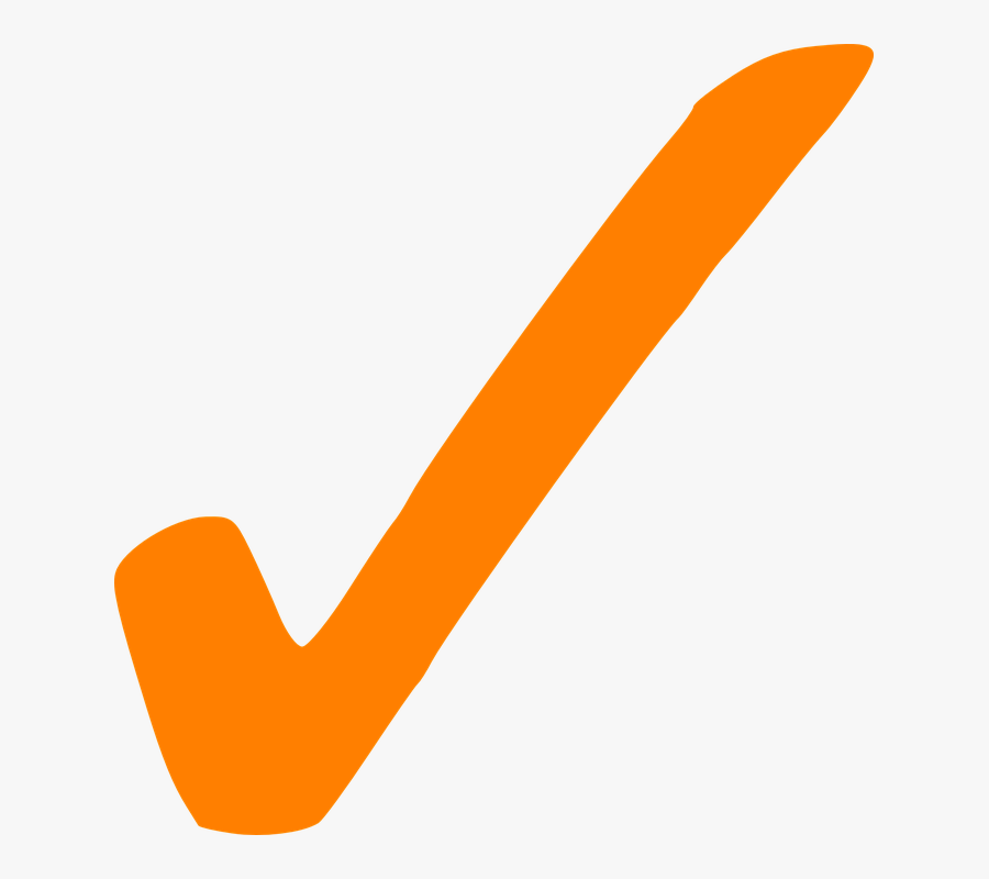 Check, Correct, Tick, Sign, M - Orange Check Mark, Transparent Clipart