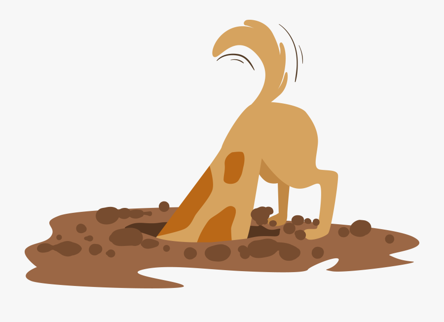 Transparent Walking Dead Clipart - Dog Digging A Hole Illustration, Transparent Clipart