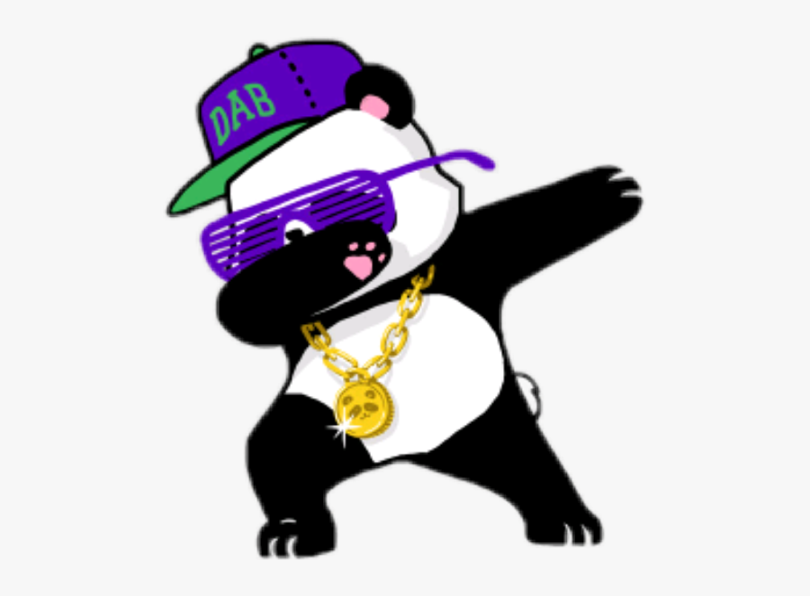 #panda #dab #cute #blackandwhite - Cool Panda Dabbing, Transparent Clipart
