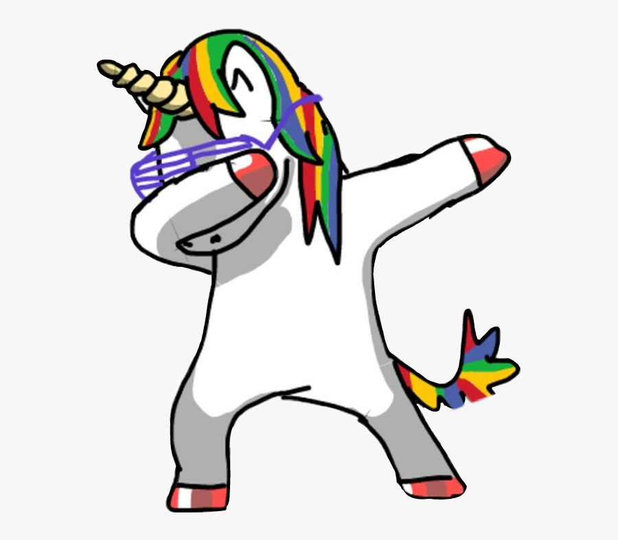 #unicorn #dab #dabbingunicorn #rainbowunicorn - Dabbing Unicorn Transparent, Transparent Clipart