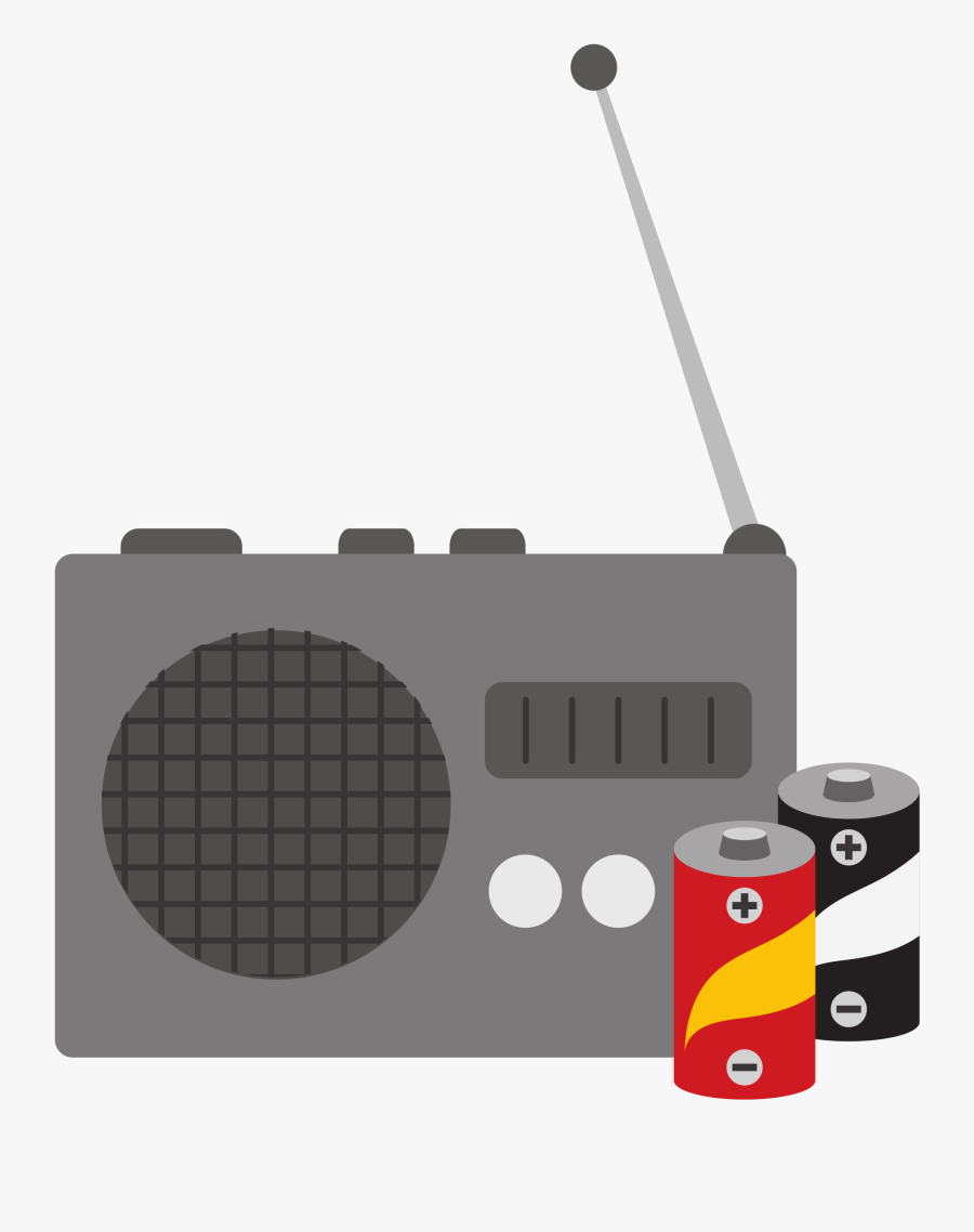 Clip Free Library Clipart With Batteries Big - Radio And Batteries Clipart, Transparent Clipart