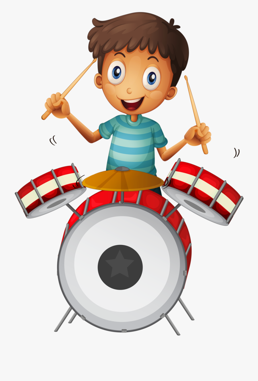 Dança * Música - Boy Drumming Clipart, Transparent Clipart