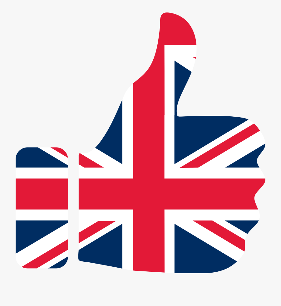 British Flag Thumbs Up, Transparent Clipart