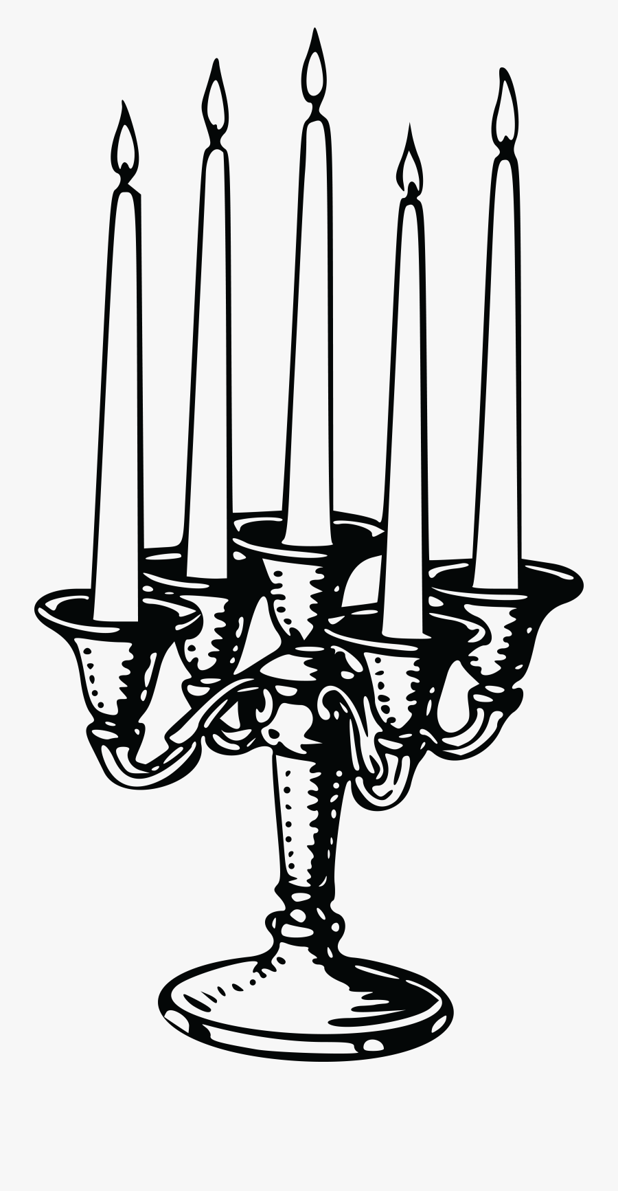 Free Clipart Of A Candle Stick - Candlestick Clipart Black And White, Transparent Clipart