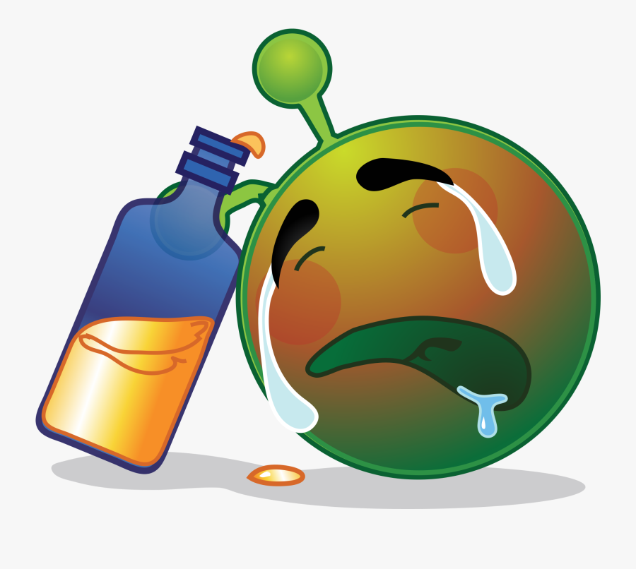 Smiley Green Alien Drunk Sad - Alien Smiley Sad, Transparent Clipart